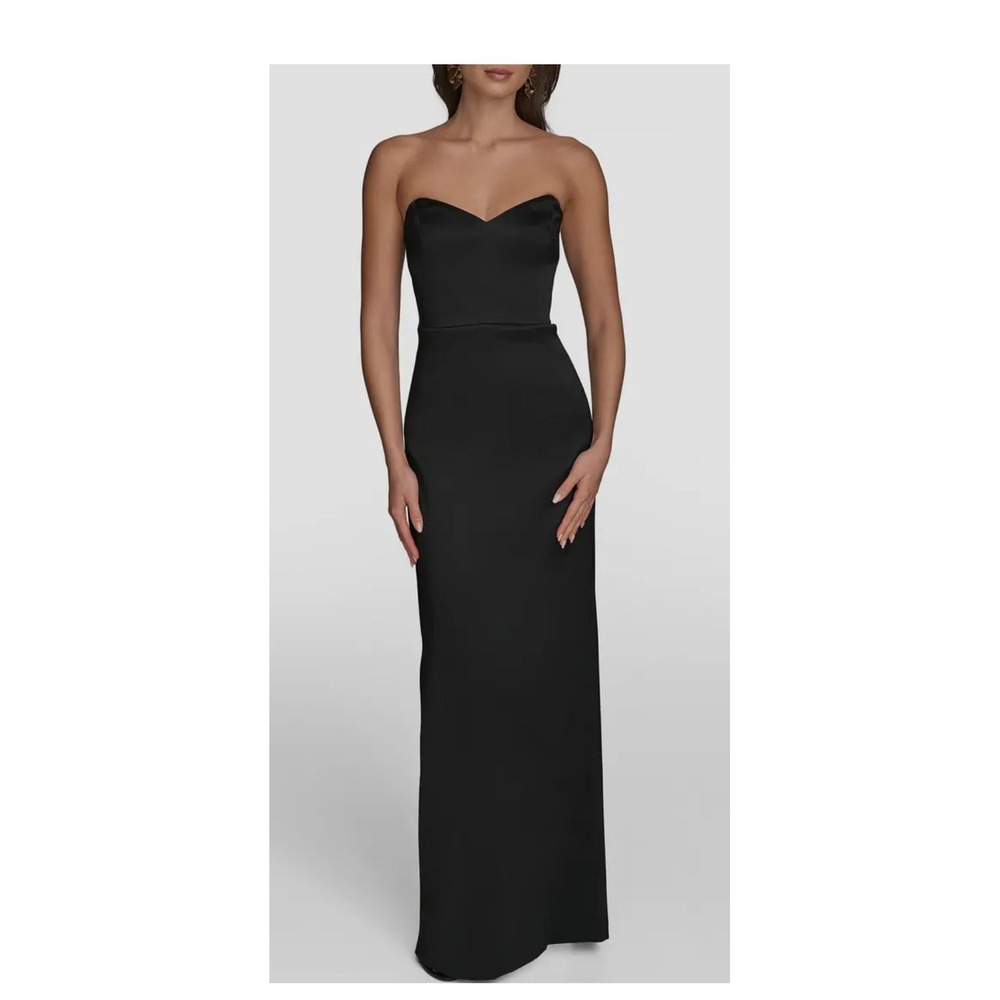NEW Donna Karan New York Black Stretch Strapless Gown Womens 6 Sweetheart Event